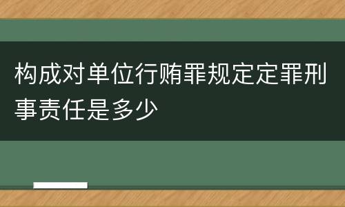构成对单位行贿罪规定定罪刑事责任是多少