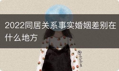 2022同居关系事实婚姻差别在什么地方