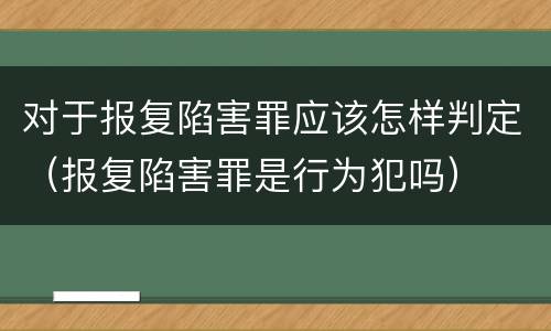 对于报复陷害罪应该怎样判定（报复陷害罪是行为犯吗）