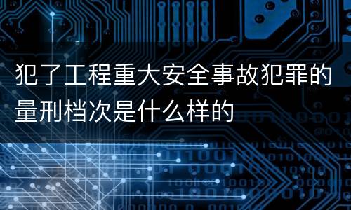犯了工程重大安全事故犯罪的量刑档次是什么样的