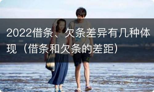 2022借条、欠条差异有几种体现（借条和欠条的差距）
