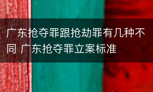 广东抢夺罪跟抢劫罪有几种不同 广东抢夺罪立案标准
