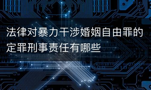 法律对暴力干涉婚姻自由罪的定罪刑事责任有哪些