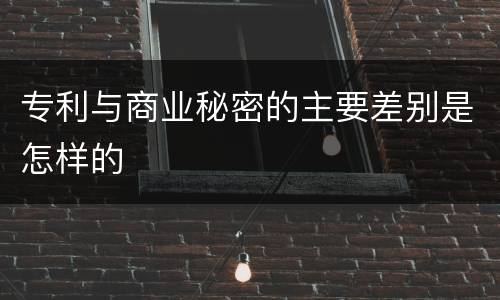 专利与商业秘密的主要差别是怎样的