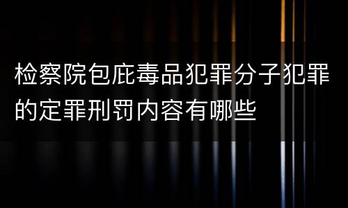 检察院包庇毒品犯罪分子犯罪的定罪刑罚内容有哪些