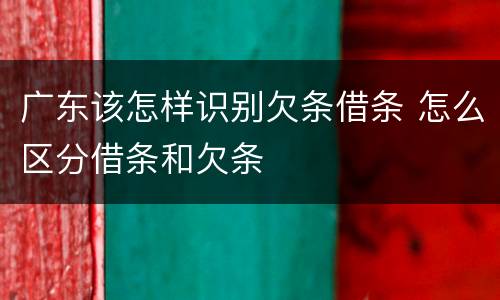 广东该怎样识别欠条借条 怎么区分借条和欠条