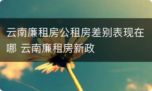 云南廉租房公租房差别表现在哪 云南廉租房新政