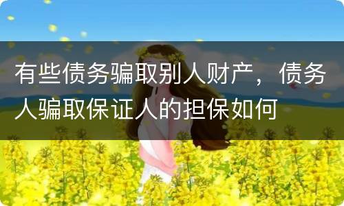 有些债务骗取别人财产，债务人骗取保证人的担保如何