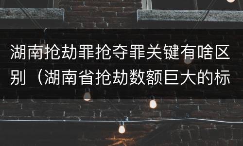 湖南抢劫罪抢夺罪关键有啥区别（湖南省抢劫数额巨大的标准）