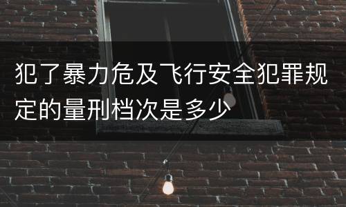 犯了暴力危及飞行安全犯罪规定的量刑档次是多少