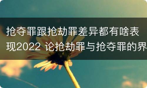 抢夺罪跟抢劫罪差异都有啥表现2022 论抢劫罪与抢夺罪的界限