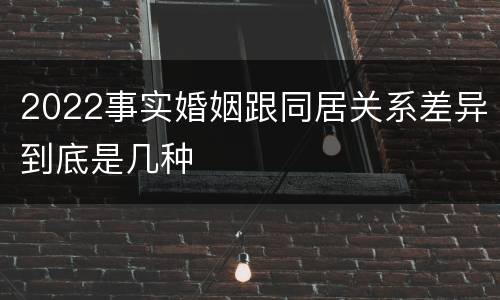 2022事实婚姻跟同居关系差异到底是几种