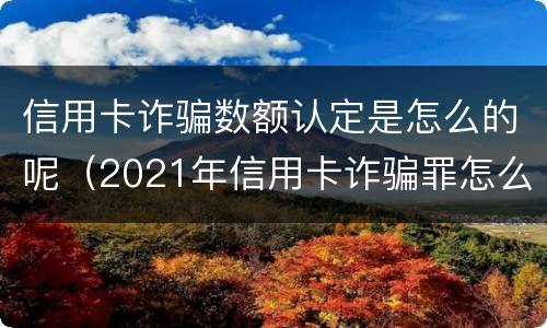 信用卡诈骗数额认定是怎么的呢（2021年信用卡诈骗罪怎么认定）