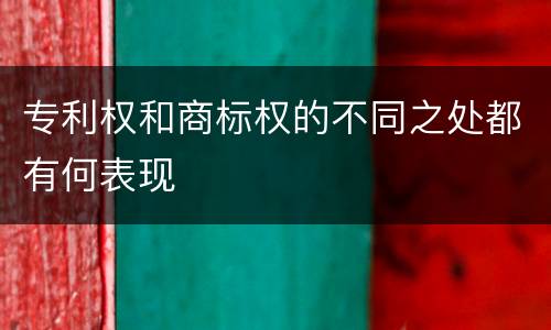 专利权和商标权的不同之处都有何表现