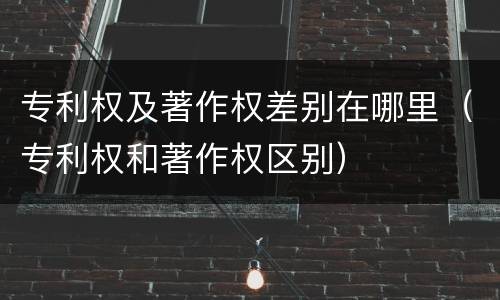 专利权及著作权差别在哪里（专利权和著作权区别）
