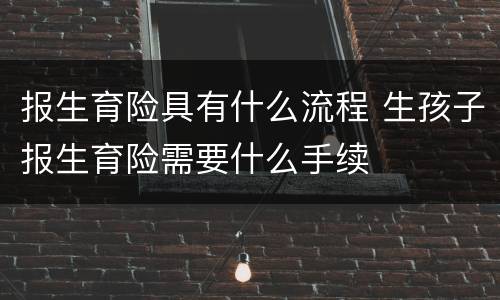 报生育险具有什么流程 生孩子报生育险需要什么手续