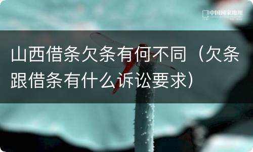 山西借条欠条有何不同（欠条跟借条有什么诉讼要求）