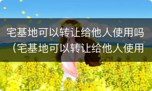 宅基地可以转让给他人使用吗（宅基地可以转让给他人使用吗法律规定）