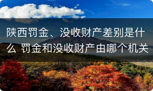 陕西罚金、没收财产差别是什么 罚金和没收财产由哪个机关执行