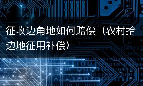 征收边角地如何赔偿（农村拾边地征用补偿）