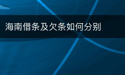 海南借条及欠条如何分别