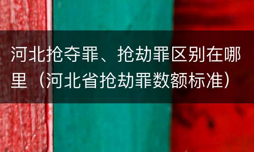 河北抢夺罪、抢劫罪区别在哪里（河北省抢劫罪数额标准）