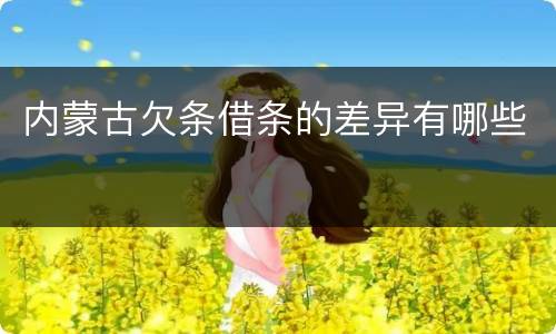 内蒙古欠条借条的差异有哪些