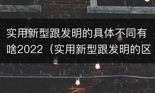实用新型跟发明的具体不同有啥2022（实用新型跟发明的区别）