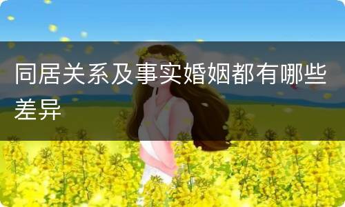 同居关系及事实婚姻都有哪些差异
