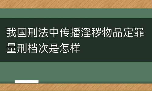 我国刑法中传播淫秽物品定罪量刑档次是怎样