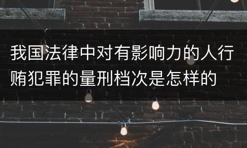 我国法律中对有影响力的人行贿犯罪的量刑档次是怎样的
