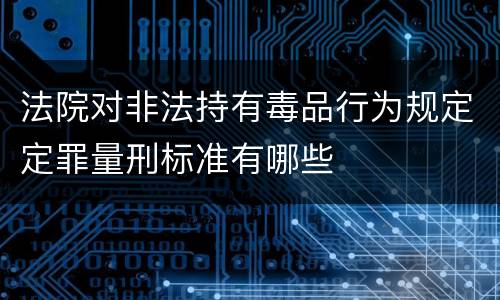 法院对非法持有毒品行为规定定罪量刑标准有哪些