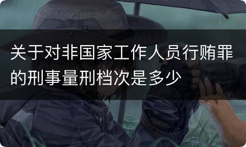 关于对非国家工作人员行贿罪的刑事量刑档次是多少