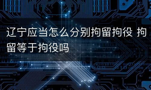辽宁应当怎么分别拘留拘役 拘留等于拘役吗