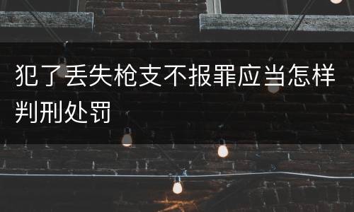 犯了丢失枪支不报罪应当怎样判刑处罚