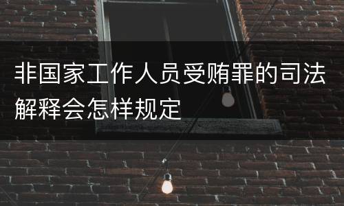 非国家工作人员受贿罪的司法解释会怎样规定