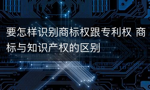 要怎样识别商标权跟专利权 商标与知识产权的区别