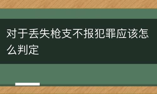 对于丢失枪支不报犯罪应该怎么判定