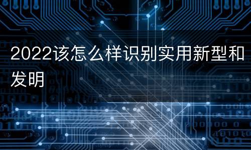 2022该怎么样识别实用新型和发明