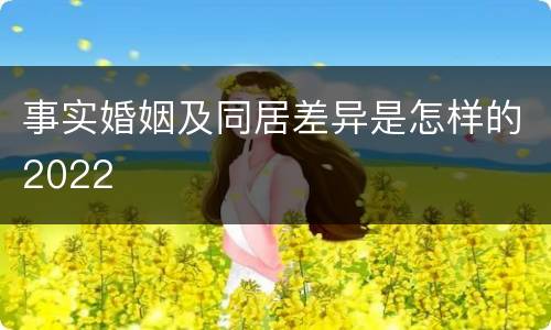 事实婚姻及同居差异是怎样的2022