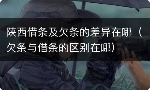 陕西借条及欠条的差异在哪（欠条与借条的区别在哪）