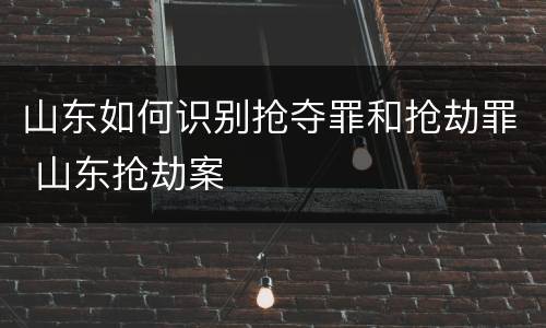 山东如何识别抢夺罪和抢劫罪 山东抢劫案