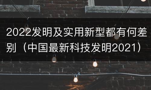 2022发明及实用新型都有何差别（中国最新科技发明2021）
