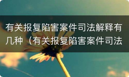 有关报复陷害案件司法解释有几种（有关报复陷害案件司法解释有几种情形）