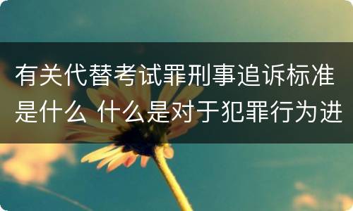 有关代替考试罪刑事追诉标准是什么 什么是对于犯罪行为进行刑事追诉