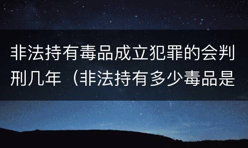 非法持有毒品成立犯罪的会判刑几年（非法持有多少毒品是刑事犯罪）