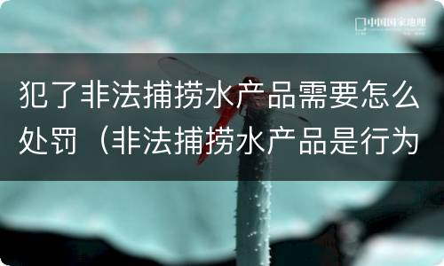 犯了非法捕捞水产品需要怎么处罚（非法捕捞水产品是行为犯还是结果犯）