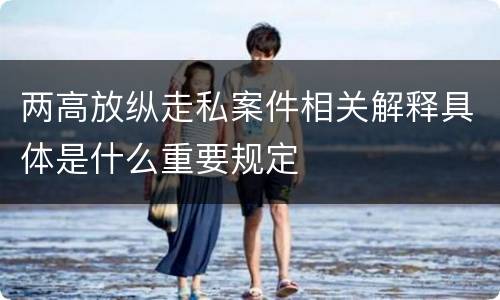 两高放纵走私案件相关解释具体是什么重要规定