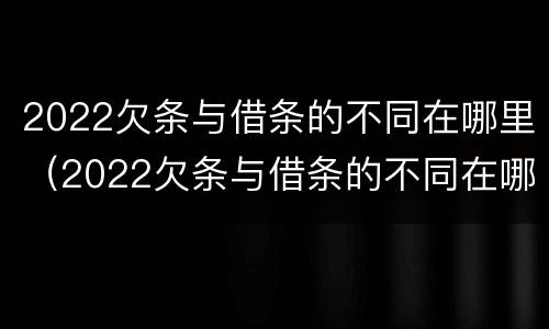 2022欠条与借条的不同在哪里（2022欠条与借条的不同在哪里可以查到）
