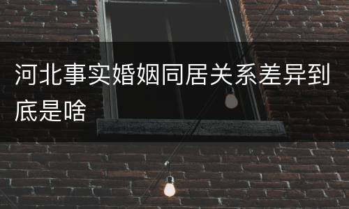 河北事实婚姻同居关系差异到底是啥